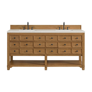 72 Inch Malibu Freestanding Vanity in Amber Birch / Lime Delight Top