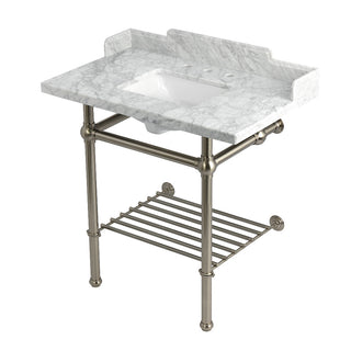 Pemberton 36 Inch Console Sink in Carrara Marble