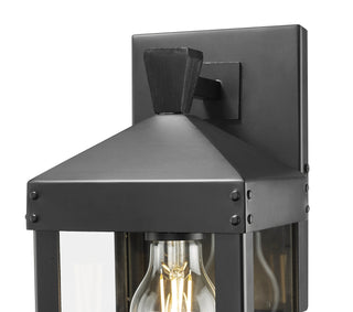 Yates 13.75" High 1-Light Outdoor Wall Sconce - Powder Coated Black