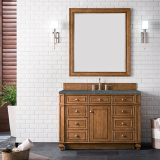 48 Inch Bristol Freestanding Vanity in Saddle Brown / Parisien Bleu Top