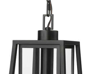 Denzell 8.25" Wide 1-Light Outdoor Hanging Lantern - Powder Coated Black