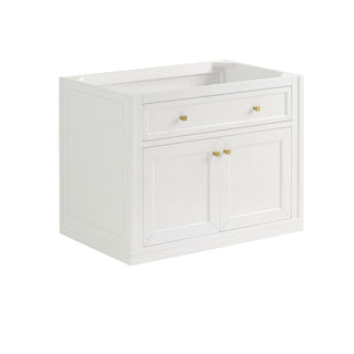 36 Inch Chicago Freestanding Vanity in Glossy White / Carrara White Top