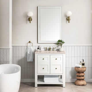 30 Inch Breckenridge Freestanding Vanity in Bright White / Eternal Marfil Top