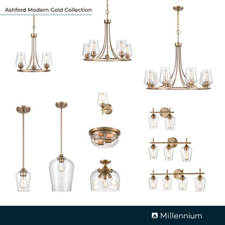Ashford 1-Light Mini-Pendant - Modern Gold