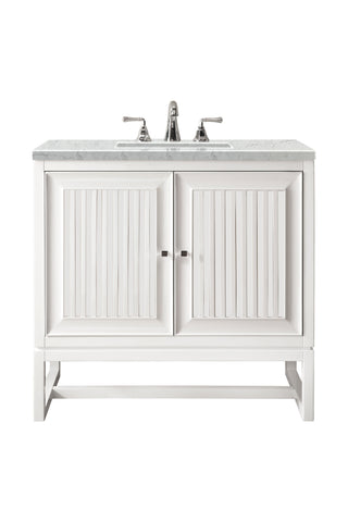 30 Inch Athens Dual Mount Vanity in Glossy White / Eternal Jasmine Pearl Top