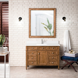 48 Inch Brittany Freestanding Vanity in Saddle Brown / White Zeus Top