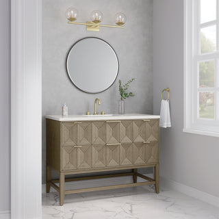 48 Inch Emmeline Freestanding Vanity in Pebble Oak / Lime Delight Top