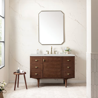 48 Inch Amberly Dual Mount Vanity in Mid-Century Walnut / Lime Delight Top