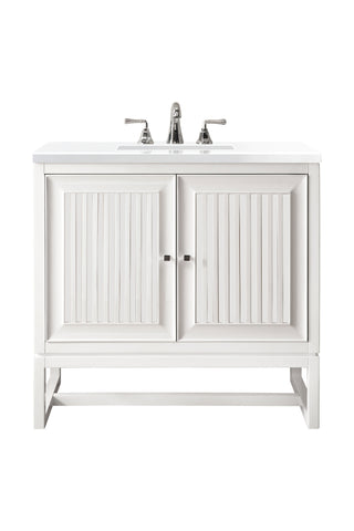 30 Inch Athens Dual Mount Vanity in Glossy White / White Zeus Top