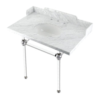 Pemberton 36 Inch Console Sink in Carrara Marble