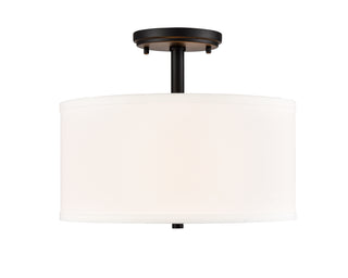 Guyten 13" Wide 2-Light Semi Flush - Matte Black