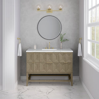 48 Inch Emmeline Freestanding Vanity in Pebble Oak / Ethereal Noctis Top