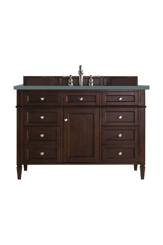 48 Inch Brittany Freestanding Vanity in Burnished Mahogany / Cala Blue Top
