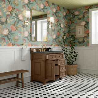 36 Inch Brookfield Freestanding Vanity in Pecan / Parisien Bleu Top