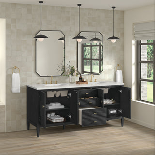 72 Inch Myrrin Freestanding Vanity in Carbon Oak / Lime Delight Top