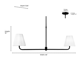 Ami 48" Wide 2-Light Island - Matte Black