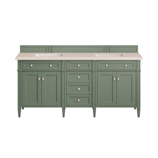 72 Inch Brittany Freestanding Vanity in Smokey Celadon / Eternal Marfil Top