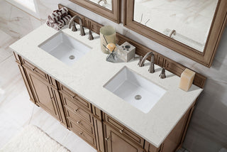60 Inch Bristol Freestanding Vanity in Whitewashed Walnut / Lime Delight Top