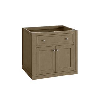 30 Inch Chicago Freestanding Vanity in Walnut Whisper / Victorian Silver Top