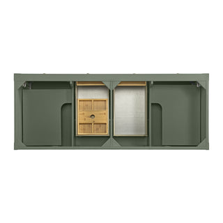 60 Inch Breckenridge Freestanding Vanity in Smokey Celadon / Victorian Silver Top