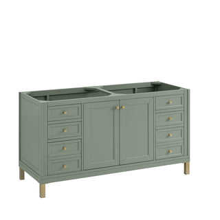 60 Inch Chicago Freestanding Vanity in Smokey Celadon / Ethereal Noctis Top