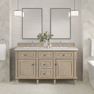 60 Inch Lorelai Freestanding Vanity in Whitewashed Oak / Lime Delight Top
