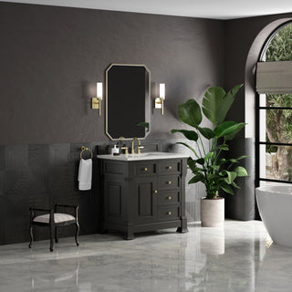 36 Inch Brookfield Freestanding Vanity in Black Onyx / Lime Delight Top