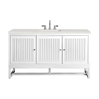 60 Inch Athens Dual Mount Vanity in Glossy White / Lime Delight Top