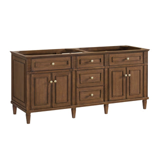 72 Inch Lorelai Freestanding Vanity in Mid-Century Walnut / White Zeus Top