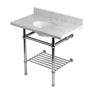 Templeton 36 Inch Console Sink in Carrara Marble