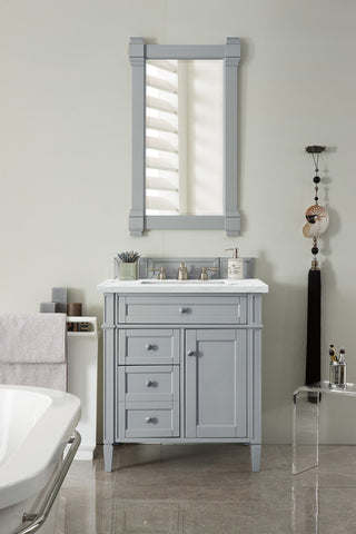 30 Inch Brittany Freestanding Vanity in Urban Gray / Ethereal Noctis Top