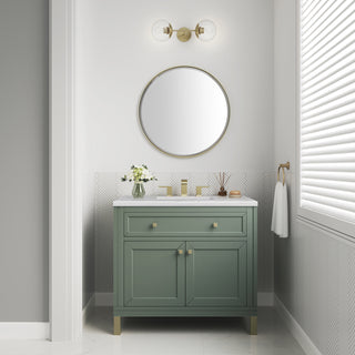 36 Inch Chicago Freestanding Vanity in Smokey Celadon / Arctic Fall Top