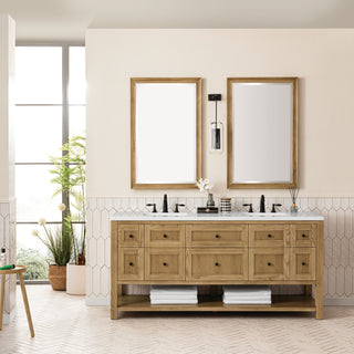 72 Inch Breckenridge Freestanding Vanity in Light Natural Oak / Lime Delight Top