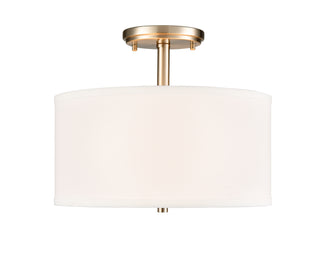 Guyten 13" Wide 2-Light Semi Flush - Brushed Nickel