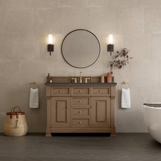 48 Inch Brookfield Freestanding Vanity in Pecan / Charcoal Soapstone Top