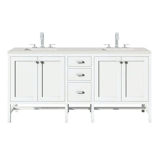 72 Inch Addison Freestanding Vanity in Glossy White / Lime Delight Top