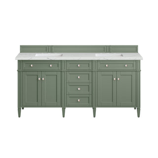 72 Inch Brittany Freestanding Vanity in Smokey Celadon / Ethereal Noctis Top