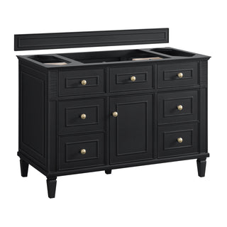 48 Inch Lorelai Freestanding Vanity in Black Onyx / Charcoal Soapstone Top