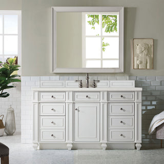 60 Inch Bristol Freestanding Vanity in Bright White / Lime Delight Top