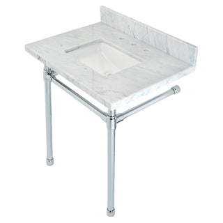 Dreyfuss 30 Inch Console Sink in Carrara Marble
