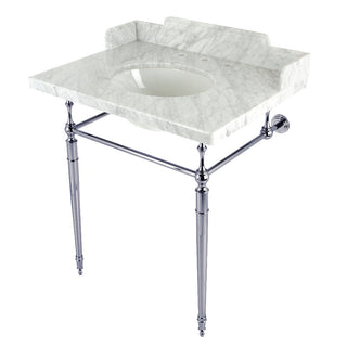 Habsburg 30 Inch Console Sink in Carrara Marble
