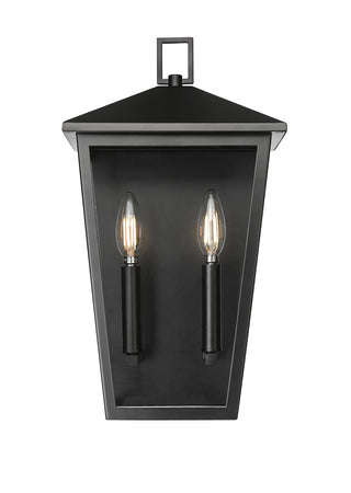 Munger 16.5" High 2-Light Outdoor Wall Sconce - Powder Coated Black