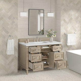 48 Inch Lorelai Freestanding Vanity in Whitewashed Oak / Ethereal Noctis Top