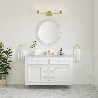 48 Inch Chicago Freestanding Vanity in Glossy White / Carrara White Top