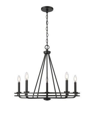 Jody 26.5" Wide 5-Light Chandelier - Matte Black